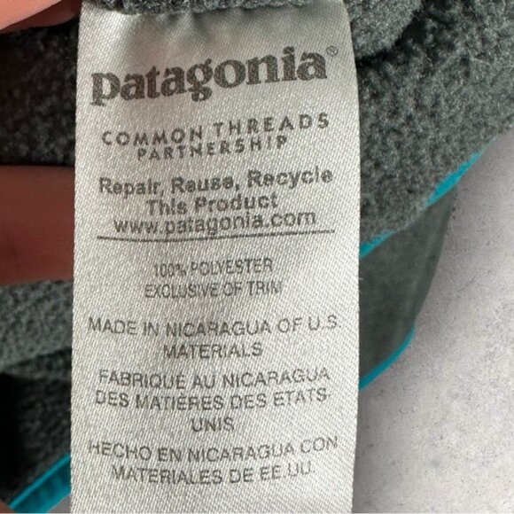 Patagonia T-Snap Synchilla Fleece Grey Blue Size XS Womens Hiking Sweater Top - Picture 5 of 14